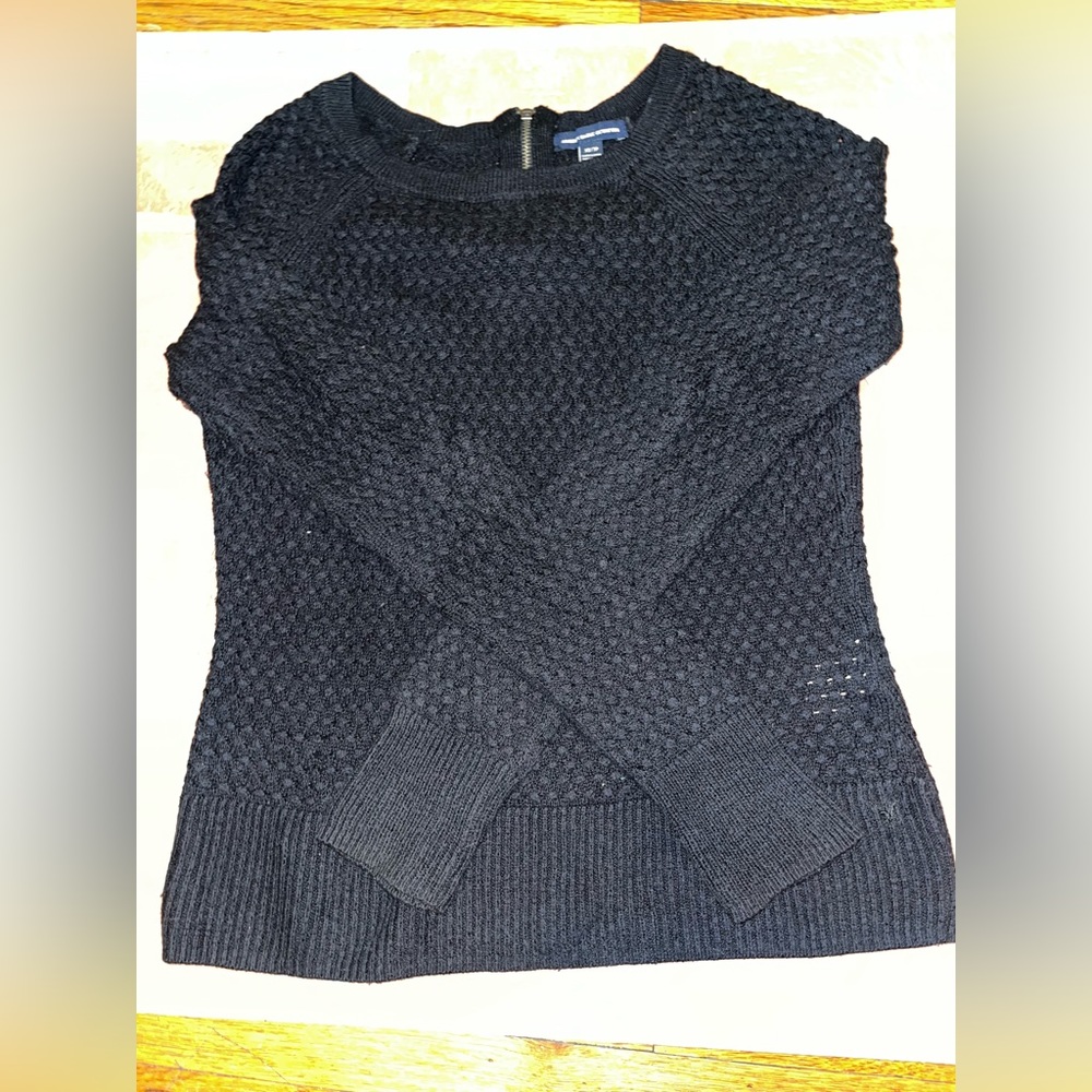 Black long sleeve top with crochet detailing